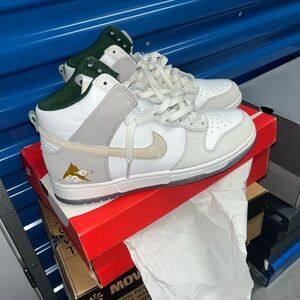 Nike Kids' White and Gray High-Top Sneakers